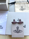 Vivienne Westwood Full-Rhinestone Planet Stud Earrings